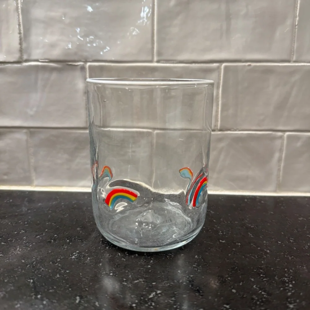 NWT Anthropologie Icon Juice Glass Rainbow